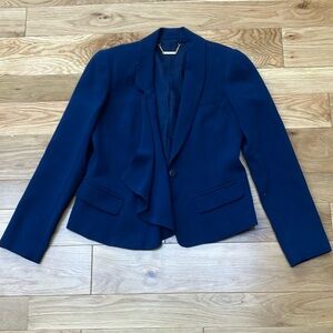 Trina Turk Midnight Blue draped lapel 1 button Blazer sz 4